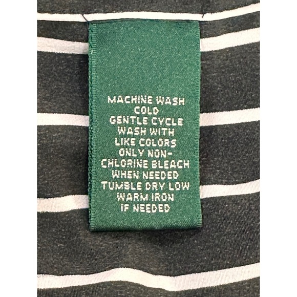 Lauren Ralph Lauren Black White Striped Long Sleeve Shirt Dress Size 6 Collared - Picture 9 of 16